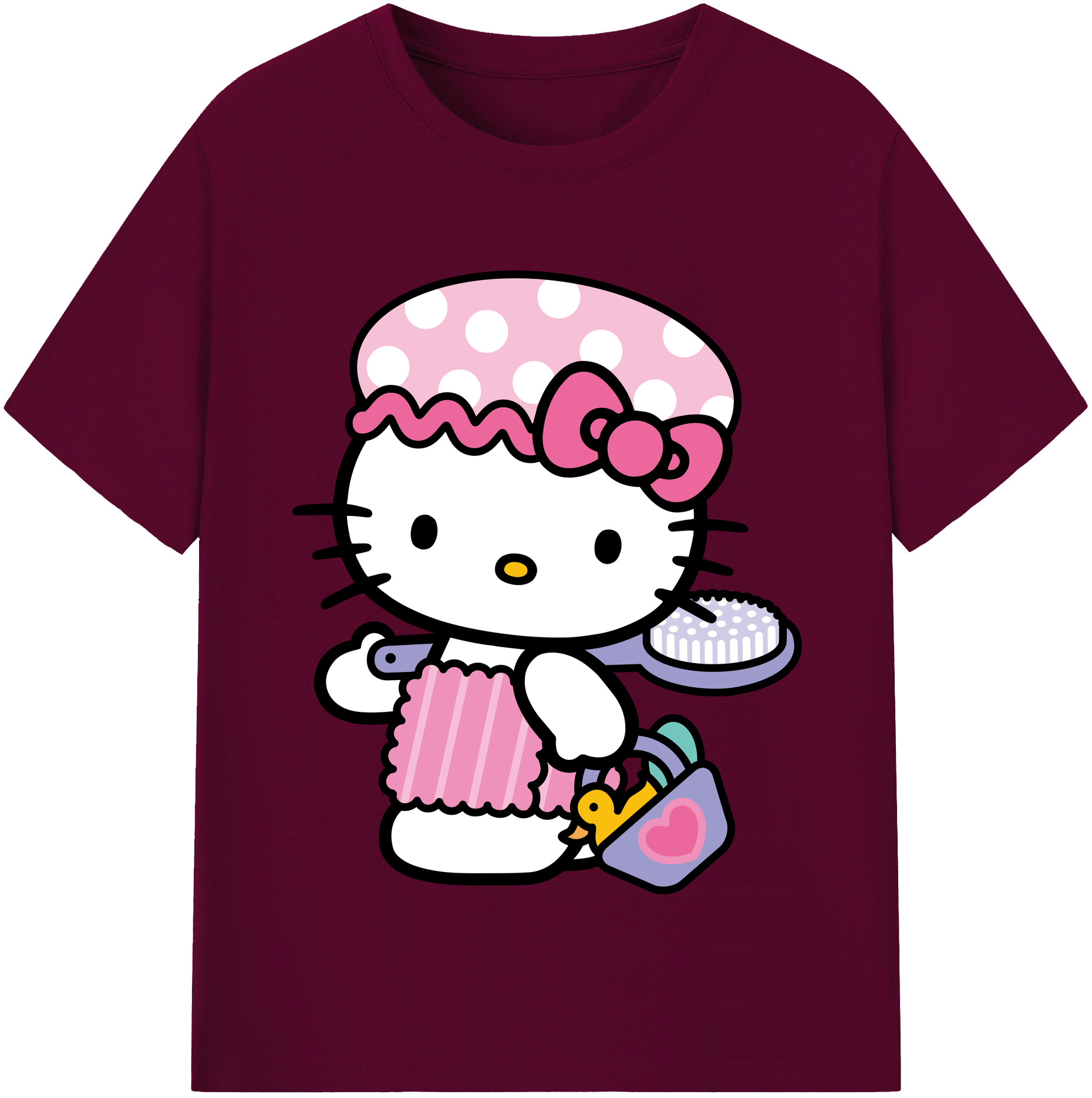 （画像用） Hello Kitty ハローキティ レディースカジュアルプリントTシャツ（綿100％）